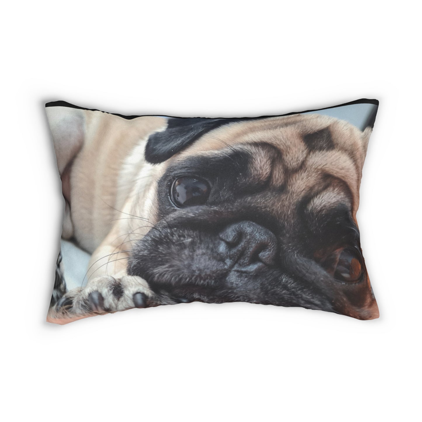 Spun Polyester Lumbar Pug Pillow